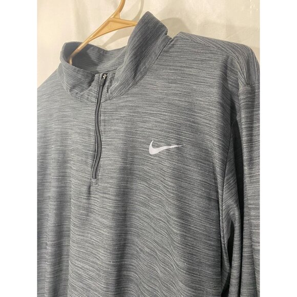 Nike Mens Sweatshirt Large Dri-Fit Gray 1/4 Zip Long Sleeve Pullover Activewear - Picture 3 of 6